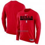 Maillot Manches Longues Chicago Bulls Practice Performance 2022-23 Rouge