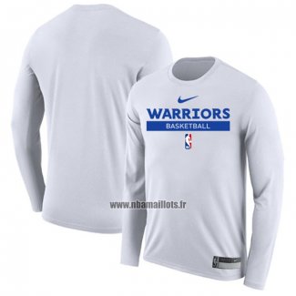 Maillot Manches Longues Golden State Warriors Practice Performance 2022-23 Blanc