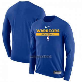 Maillot Manches Longues Golden State Warriors Practice Performance 2022-23 Bleu