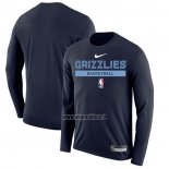 Maillot Manches Longues Memphis Grizzlies Practice Performance 2022-23 Bleu