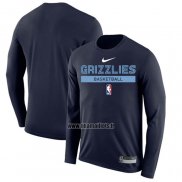 Maillot Manches Longues Memphis Grizzlies Practice Performance 2022-23 Bleu