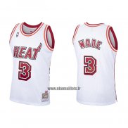 Maillot Miami Heat Dwyane Wade NO 3 Hardwood Classics Blanc