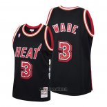 Maillot Miami Heat Dwyane Wade No 3 2006 Finals MVP Retro Noir