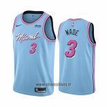 Maillot Miami Heat Dwyane Wade No 3 Ville Bleu