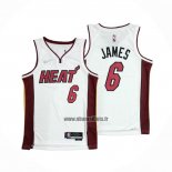 Maillot Miami Heat LeBron James NO 6 Association 2021-22 Blanc