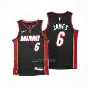 Maillot Miami Heat LeBron James NO 6 Icon Noir