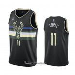 Maillot Milwaukee Bucks Brook Lopez No 11 Statement 2020-21 Noir