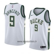 Maillot Milwaukee Bucks Donte Divincenzo No 9 Association 2018 Blanc