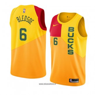 Maillot Milwaukee Bucks Eric Bledsoe No 6 Ville 2018-19 Jaune