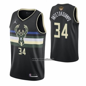 Maillot Milwaukee Bucks Giannis Antetokounmpo NO 34 Statement 2021 Finals Noir