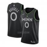 Maillot Minnesota Timberwolves D'angelo Russell No 0 Ville 2020-21 Noir