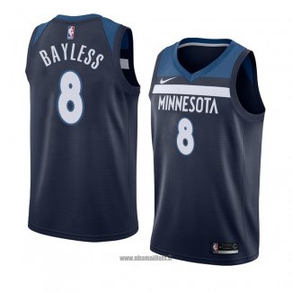 Maillot Minnesota Timberwolves Jerryd Bayless No 8 Icon 2018 Bleu