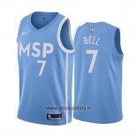 Maillot Minnesota Timberwolves Jordan Bell No 7 Ville Edition Bleu