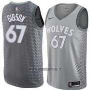 Maillot Minnesota Timberwolves Taj Gibson No 67 Ville 2018 Gris