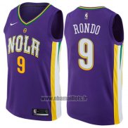 Maillot New Orleans Pelicans Rondo No 9 Ville 2017-18 Volet