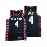 Maillot New York Knicks Derrick Rose NO 4 Ville Edition 2019-20 Bleu