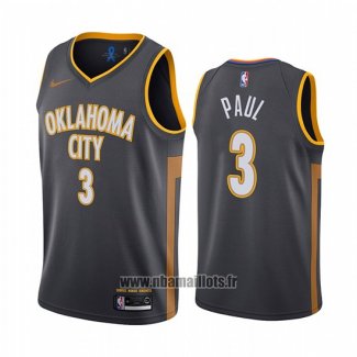 Maillot Oklahoma City Thunder Chris Paul No 3 Ville Noir