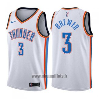 Maillot Oklahoma City Thunder Corey Brewer No 3 Association 2017-18 Blanc