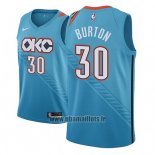Maillot Oklahoma City Thunder Deonte Burton No 30 Ville 2018-19 Bleu