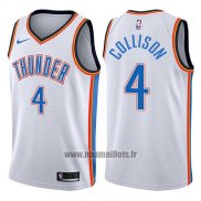 Maillot Oklahoma City Thunder Nick Collison No 4 Swingman Association 2017-18 Blanc