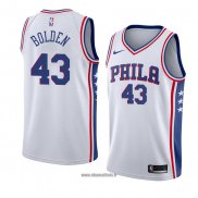 Maillot Philadelphia 76ers Jonah Bolden No 43 Association 2017-18 Blanc