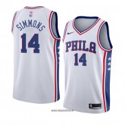 Maillot Philadelphia 76ers Jonathon Simmons No 14 Association 2018 Blanc