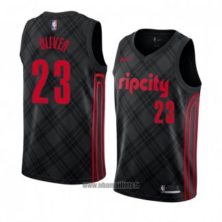 Maillot Portland Trail Blazers Cameron Oliver No 23 Ville 2018 Noir