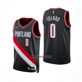 Maillot Portland Trail Blazers Damian Lillard NO 0 Icon 2021-22 Noir