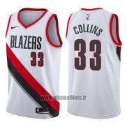 Maillot Portland Trail Blazers Zach Collins No 33 Swingman Association 2017-18 Blanc