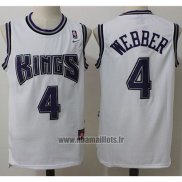 Maillot Sacramento Kings Chris Webber No 4 Retro Blanc