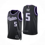 Maillot Sacramento Kings De'aaron Fox NO 5 Ville 2021-22 Noir