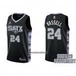 Maillot San Antonio Spurs Devin Vassell NO 24 Statement 2022-23 Noir