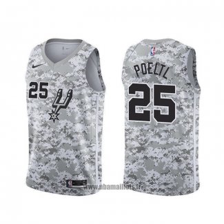 Maillot San Antonio Spurs Jakob Poeltl NO 25 Earned Camuflaje