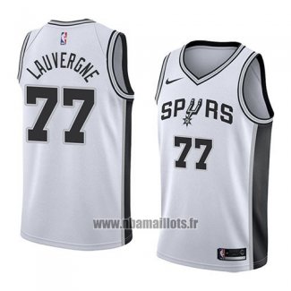 Maillot San Antonio Spurs Joffrey Lauvergne No 77 Association 2018 Blanc