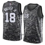 Maillot San Antonio Spurs Lonnie Walker Iv No 18 Ville 2017-18 Noir