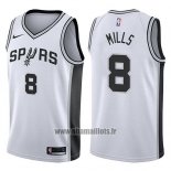 Maillot San Antonio Spurs Patty Mills No 8 Swingman Association 2017-18 Blanc