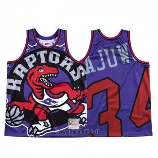 Maillot Tornto Raptors Hakeem Olajuwon NO 34 Mitchell & Ness Big Face Volet