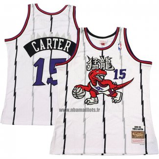 Maillot Tornto Raptors Vince Carter NO 15 Mitchell & Ness 1998-99 Blanc2