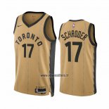 Maillot Toronto Raptors Dennis Schroder NO 17 Ville 2023-24 Or