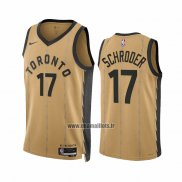 Maillot Toronto Raptors Dennis Schroder NO 17 Ville 2023-24 Or
