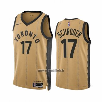 Maillot Toronto Raptors Dennis Schroder NO 17 Ville 2023-24 Or