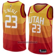 Maillot Utah Jazz Royce O'neale No 23 Ville 2018 Jaune