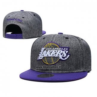 Casquette Los Angeles Lakers Ajustable Volet Gris