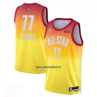 Maillot All Star 2023 Dallas Mavericks Luka Doncic NO 77 Orange