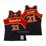 Maillot Atlanta Hawks Dominique Wilkins NO 21 Mitchell & Ness 1986-87 Noir