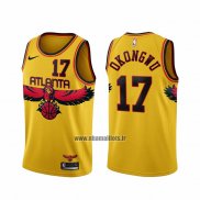 Maillot Atlanta Hawks Onyeka Okongwu NO 17 Ville 2021-22 Jaune