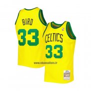 Maillot Boston Celtics Larry Bird NO 33 Mitchell & Ness 1985-86 Jaune