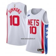 Maillot Brooklyn Nets Ben Simmons NO 10 Classic 2022-23 Blanc