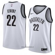 Maillot Brooklyn Nets Caris Levert No 22 Association 2017-18 Blanc