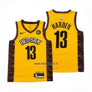 Maillot Brooklyn Nets James Harden NO 13 Ville 2020-21 Jaune